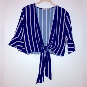 Papaya‎ Navy Striped Top size Medium